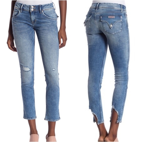 HUDSON Jeans Collin Destroyed Hem Skinny Jeans - Picture 1 of 7